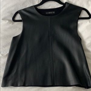 Faux leather tank